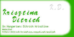 krisztina ditrich business card
